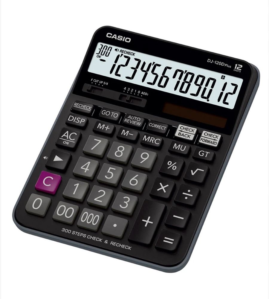 Casio Ms-20Vc-Pl Desktop Check Correct Purple Calculator 