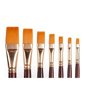 Camlin Synthetic Gold Hair Flat Brushes (series 67)